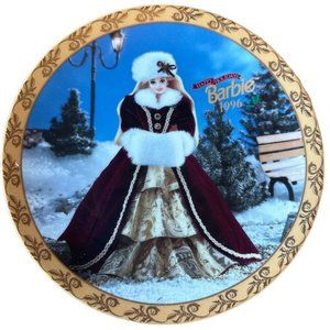 Enesco Corp Happy Holidays Barbie 1996 Limited Edition Collectors' Plate #21469